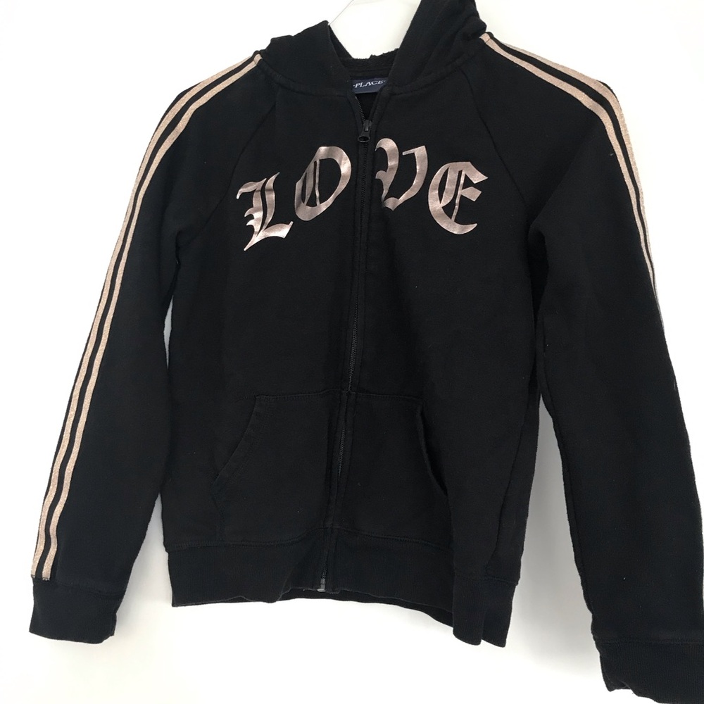 Black Hoodie with Gold Accents